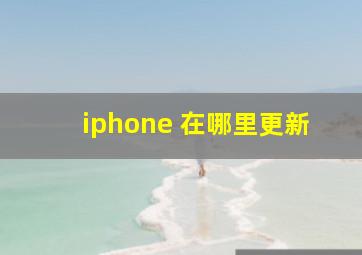 iphone 在哪里更新